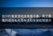 别只盯着爱游戏体育像不像，真正要看的是隐私权限申请和安装权限提示