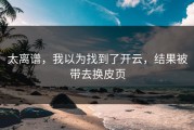 太离谱，我以为找到了开云，结果被带去换皮页