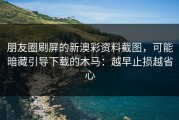 朋友圈刷屏的新澳彩资料截图，可能暗藏引导下载的木马：越早止损越省心
